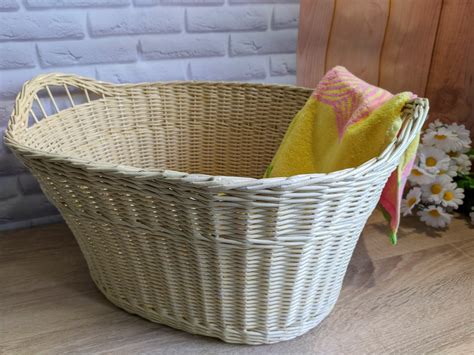 Large Wicker Laundry Basket Large Laundry Basket Oval Basket - Etsy