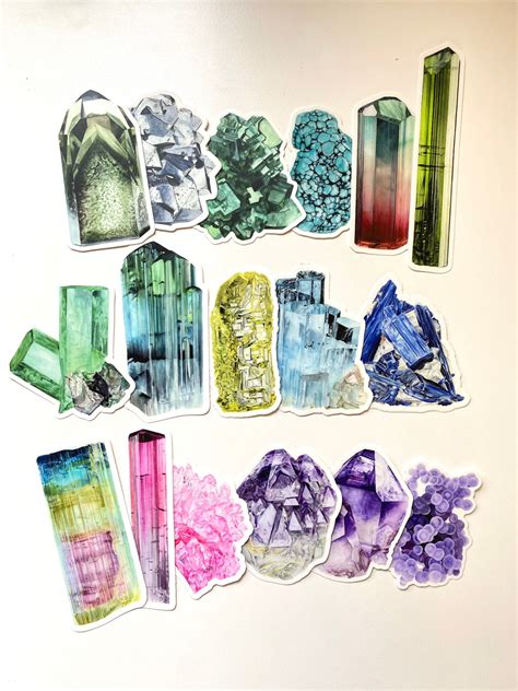 Pack Of Every Crystal Sticker Vinyl Mineral Stickers Etsy