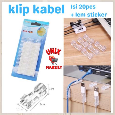 Jual Klem Perekat Kabel Organizer Klip Kabel Tempel Clamp Kabel Clip