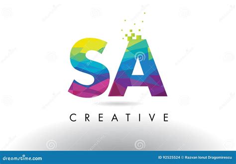 SA S A Colorful Letter Origami Triangles Design Vector Stock Vector