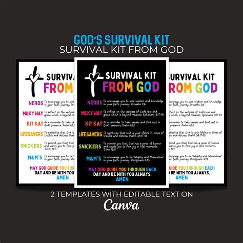 Editable Gods Survival Kit Church Tag Survival Kit From God Etsy