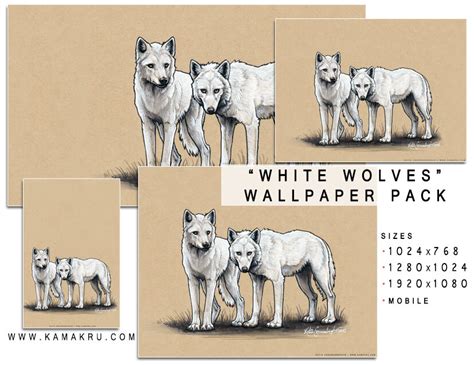 Wallpaper Pack - "White Wolves" — Art of Katie Croonenberghs