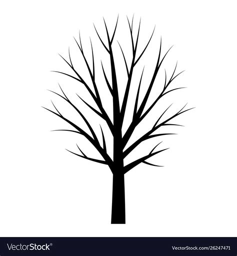 Tree black silhouette free template Royalty Free Vector