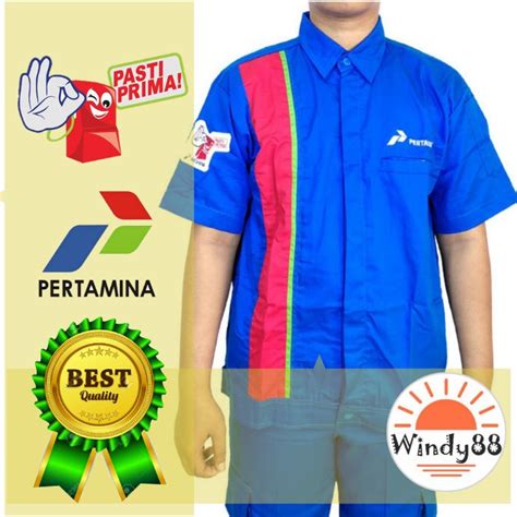 Jual BAJU SPBU PERTAMINA PASTI PRIMA TEKNISI SETELAN KEMEJA DAN CELANA