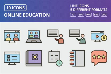 Vector Online Education Icon Set 2661785