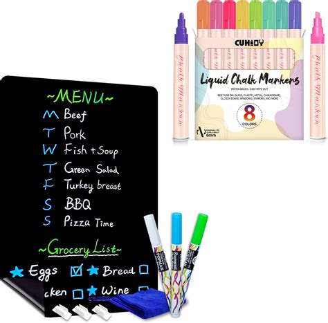 Amazon CUHIOY Magnetic Black Dry Erase Board For Fridge 17x11