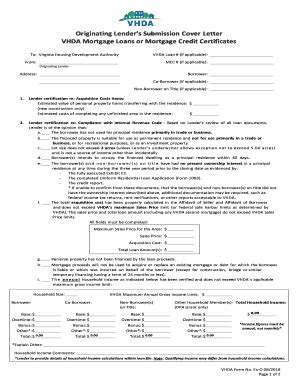 Fillable Online Originating Lenders Submission Cover Letter Fax Email