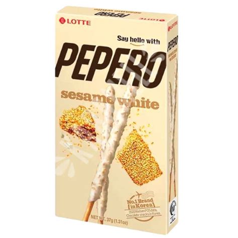 Biscoito Coreano Pepero Chocolate Branco Gergelim G Lotte