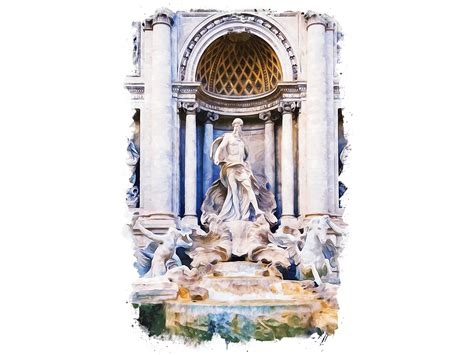 Trevi Fountain Watercolor View Graphic by Poster Boutique · Creative ...