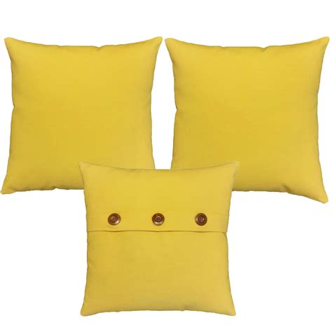 Solid Color Throw Pillows - Set of 3 Decorative Pillows, Square - RoomCraft