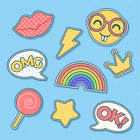 Premium Vector | Funny social media emoji stickers