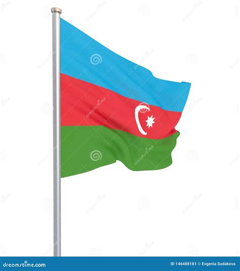 Azerbaijan Flag Blowing In The Wind Background Texture D Rendering