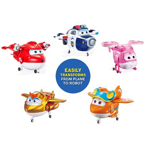 Super Wings 5 Transforming Toys 5 Pack Supercharged Jett