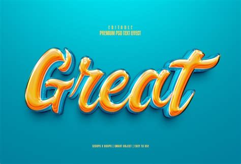 Gran Efecto De Texto Psd D Premium Editable Brillante Archivo Psd