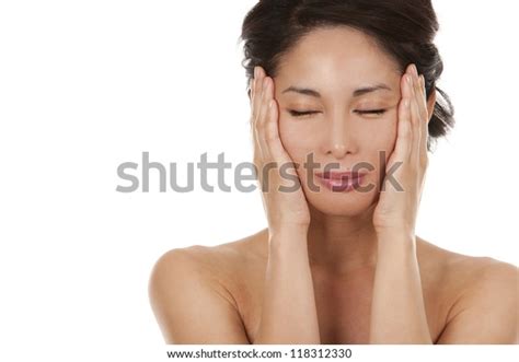 Beautiful Asian Brunette Nude On White Stock Photo 118312330 Shutterstock