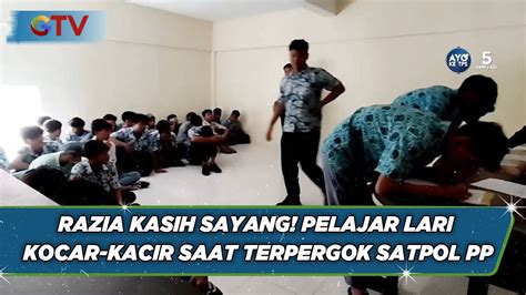 Kepergok Membolos Pelajar Lari Kocar Kacir Nekat Lewati Rawa Di