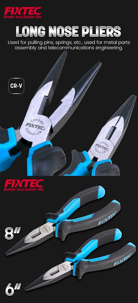 FIXTEC 6 8 Long Nose Pliers