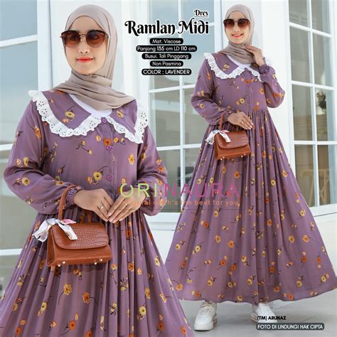 Jual Ramlan Mini Midi Dres Gamis Muslim Original Produk By Ori Naura