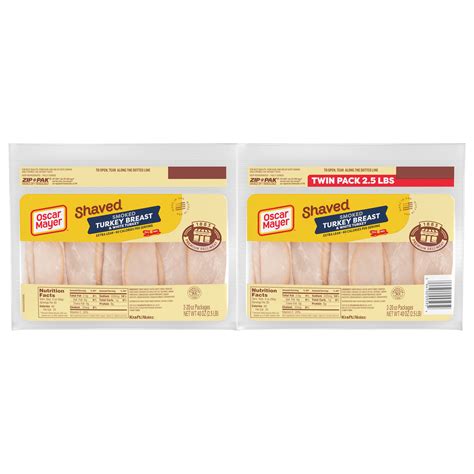 Shaved Extra Lean Smoked Turkey Breast Lunch Meat Twin Pack