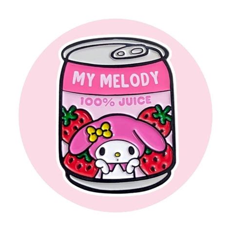 Hello Kitty Sanrio Enamel Pin My Melody Strawberry Juice Ebay