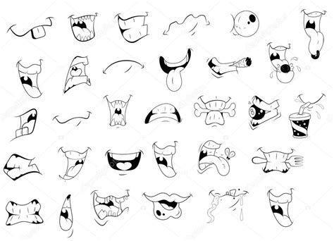 Expressions De Bouche De Dessin Anim Image Vectorielle