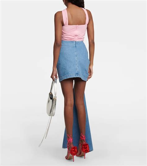 Denim Sash Miniskirt In Blue Magda Butrym Mytheresa