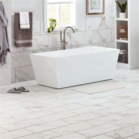 Marazzi Sanden Calacatta Gold Marble Matte 12 In X 24 In Glazed