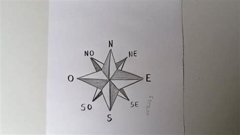 How To Draw A Compass Rose Youtube