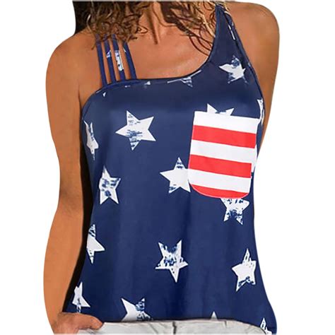 Aboser Women S Th Of July Tank Tops Patriotic Red And Blue Graphic