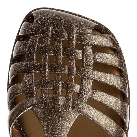 Sandalias Melissa Aranha Quadrada Ad Brown Silver Glitter