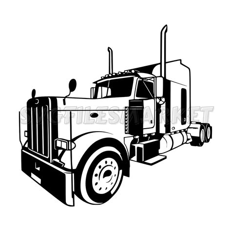 Semi Truck Svg Vector Graphics Easy To Use Perfect For Your Etsy