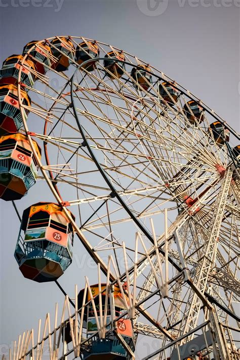 Closeup Of Multi Coloured Giant Wheel During Dussehra Mela In Delhi