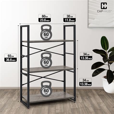 Snapklik 3 Tier Small Bookshelf 24 Inch Width Free Standing