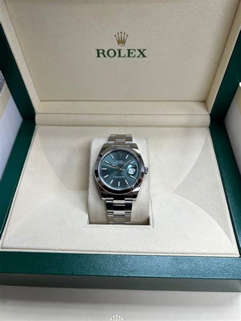 Rolex Datejust Mm Mint Green Index Dial Smooth Bezel Oyster For