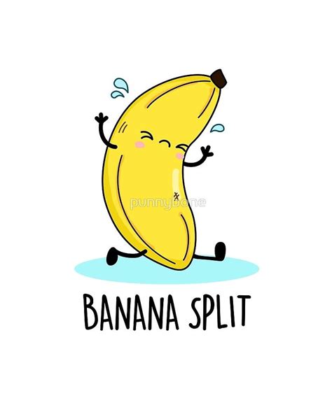 Banana Split Fruit Food Pun Sticker By Punnybone In 2021 Funny Food