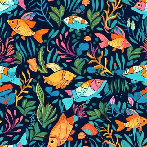 Premium AI Image | Colorful fish in the sea.