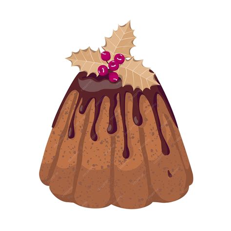 Premium Vector | Christmas cake mistletoe
