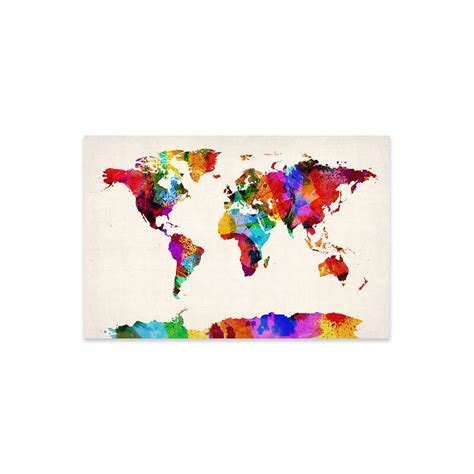 Map Of The World Abstract Painting Ii Print On Acrylic Glass By