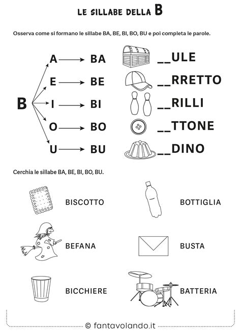 Schede Didattiche Di Italiano Scopriamo La Lettera B Fantavolando