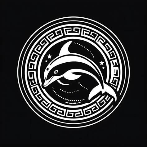 Premium Photo | Loyal Dolphin Clan Logo With Dolphin Fin and Greek ...