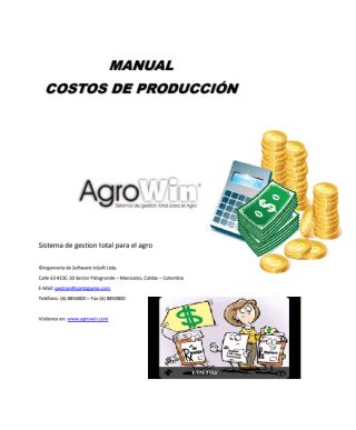 Manual de costos agrícolas pdf Libros y Manuales de Agronomia