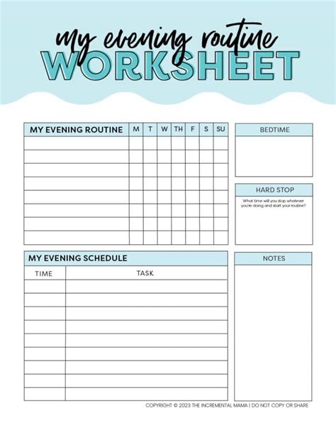 Build A Healthy Adult Bedtime Routine Free Worksheet The