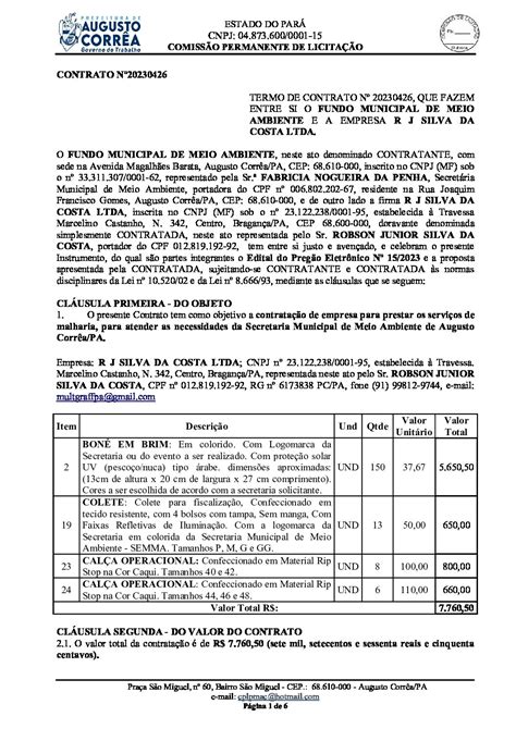 Contrato 20230426 Assinado Prefeitura Municipal De Augusto Corrêa