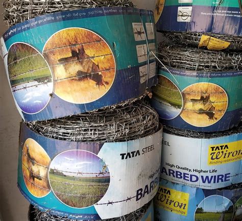 Silver Galvanized Iron Tata Wiron Barbed Fencing Wire Mm X Mm X