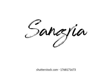 Sangria Hand Drawn Vector Lettering Isolated Stock Vector Royalty Free