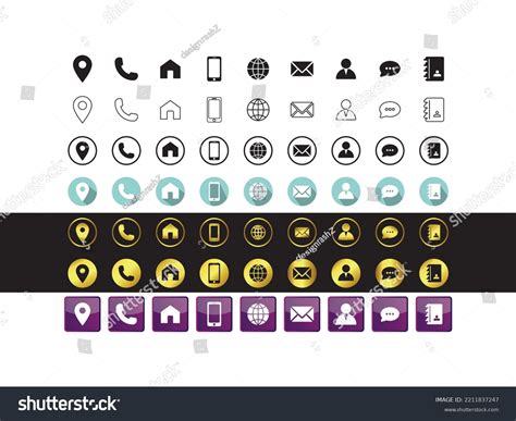 7 Style Contact Information Icon Vector Stock Vector (Royalty Free) 2211837247 | Shutterstock