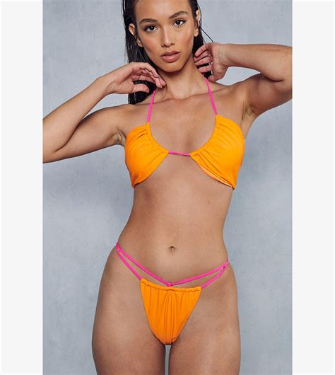 Buy Misspap Extreme Contrast Strap Bikini Set In Orange 6thstreet