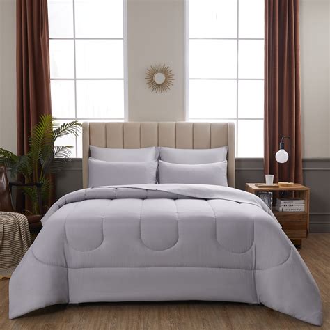 Mainstays Silver 6 Piece Bed In A Bag Comforter Set With Sheets Twin