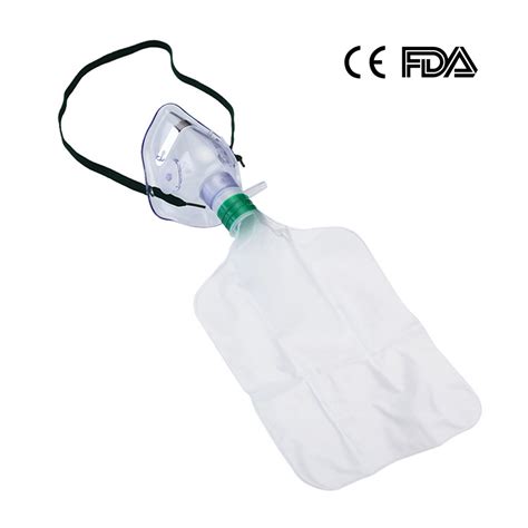 CE ISO Approved Medical Disposable Oxygen Mask With Reservoir Bag White