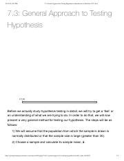 General Approach To Testing Hypothesis Introduction To Statistics